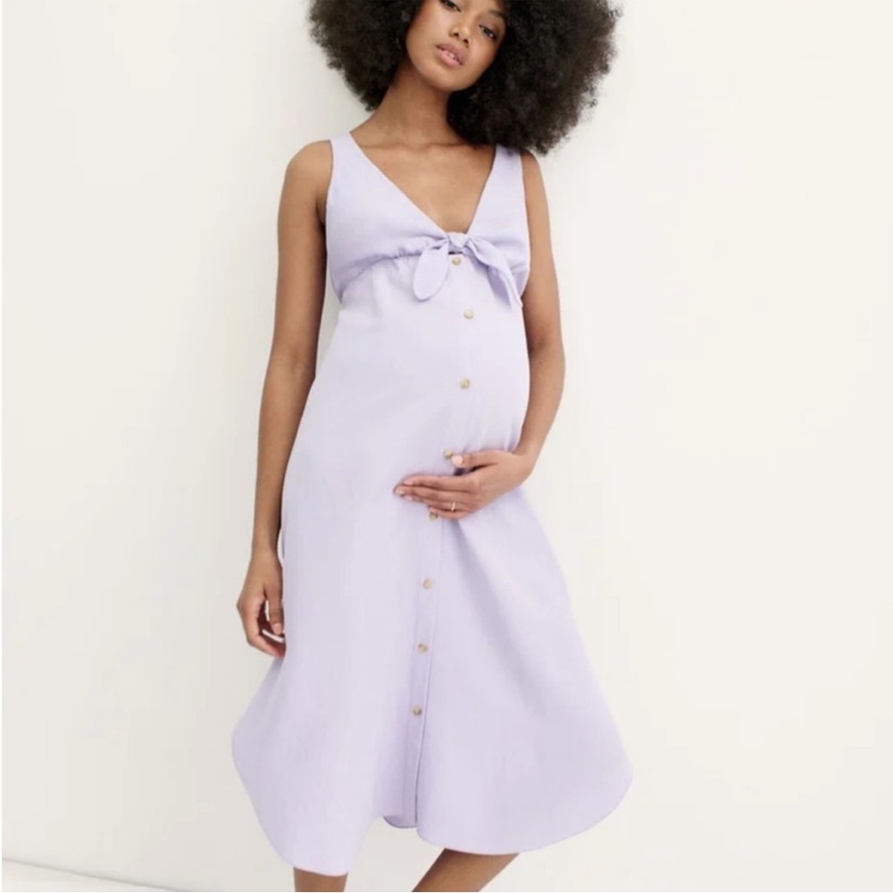 Purple Sleeveless V-Neck Midi Sundress